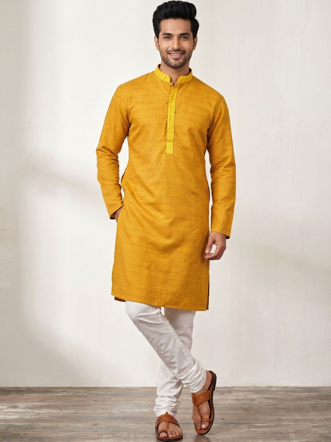 PulseIQ Men Thread Work Kurta-picture-10