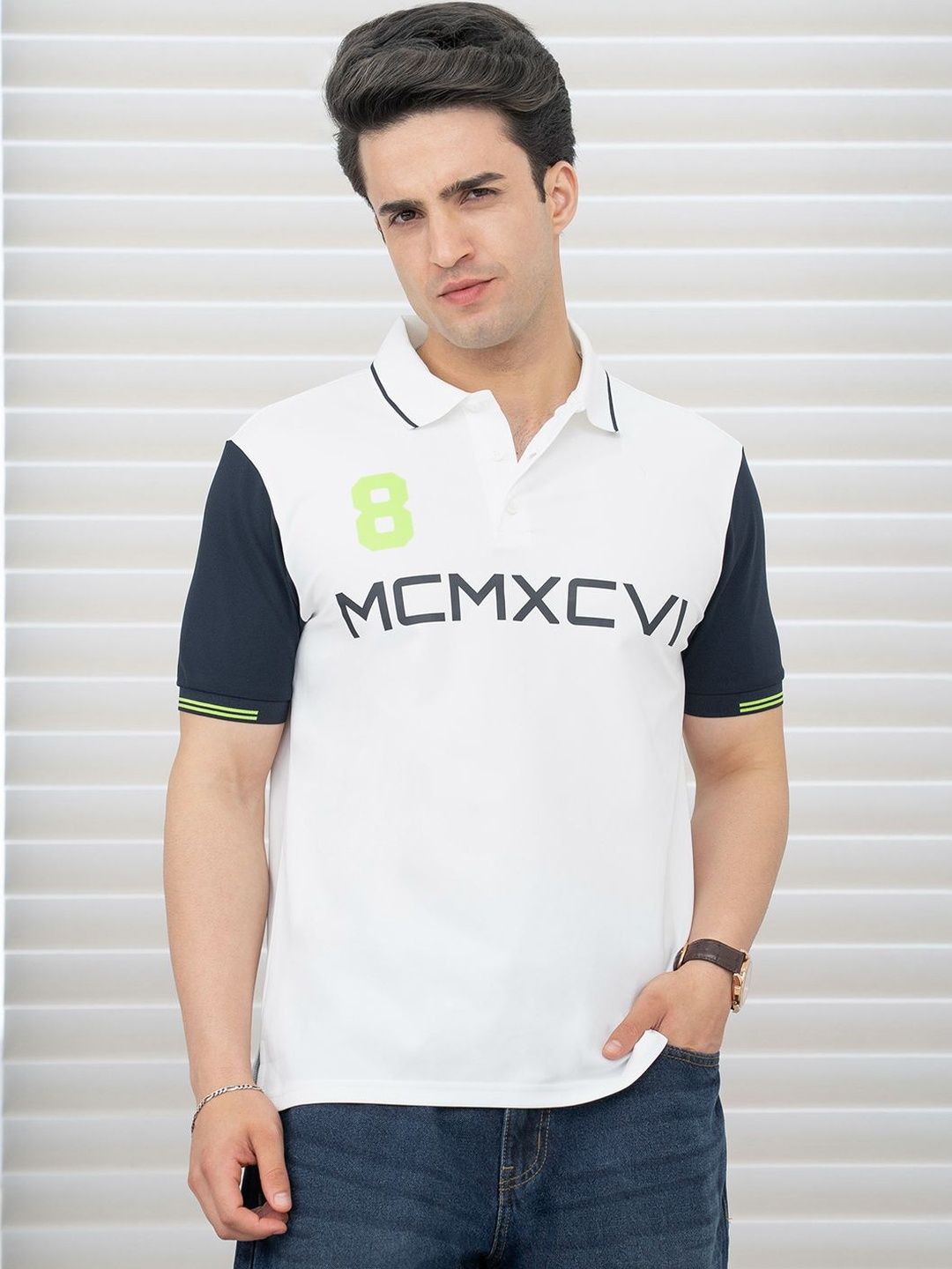 Red Tape Men Typography Colourblocked Polo Collar T-shirt-picture-40