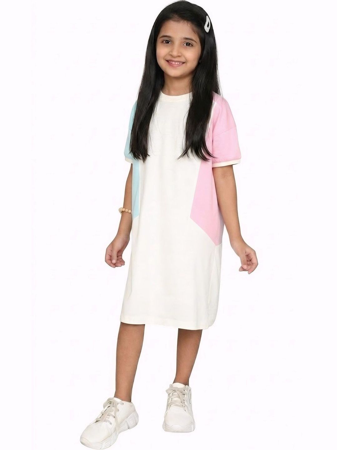 Little Angels Girls Pastel Colorblocked Premium Bio-Washed Cotton Nightdress-picture-56