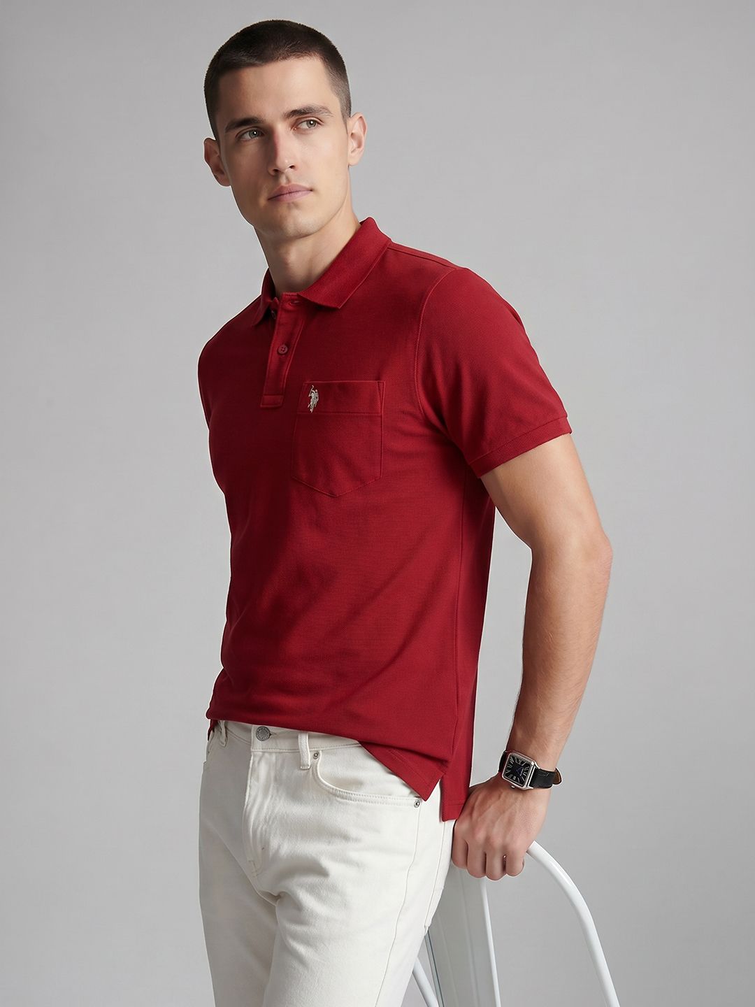 U.S. Polo Assn. Denim Co. Polo Collar Pure Cotton Slim Fit T-shirt-picture-26