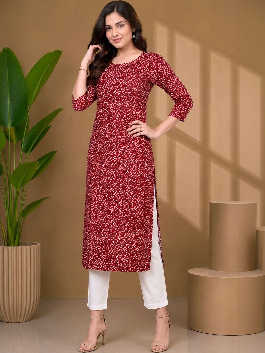 JANKHANA Women Floral Printed Crepe Kurta-picture-22
