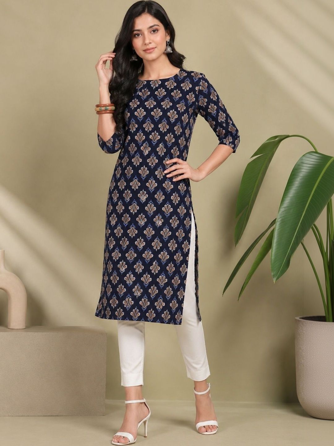 JANKHANA Women Ethnic Motifs Printed Crepe Kurta-picture-40