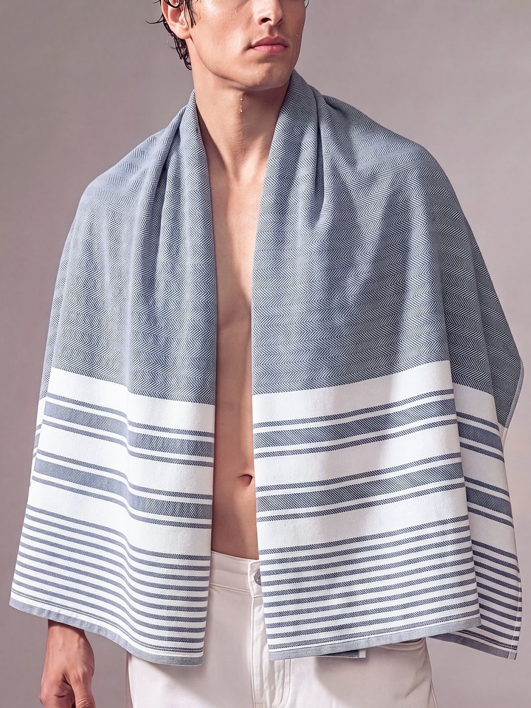 DAMENSCH Blue Striped Antimicrobial Bath Towel-image-11