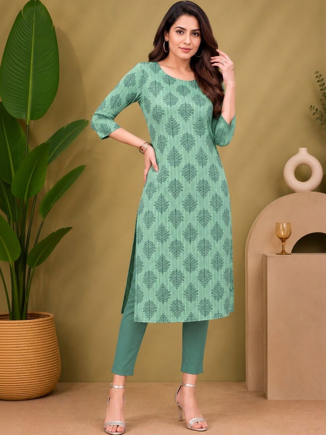 JANKHANA Women Ethnic Motifs Printed Indie Prints Crepe Kurta-picture-24