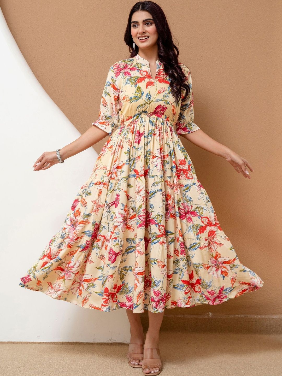 Kalphem Floral Print A-Line Maxi Dress-picture-39