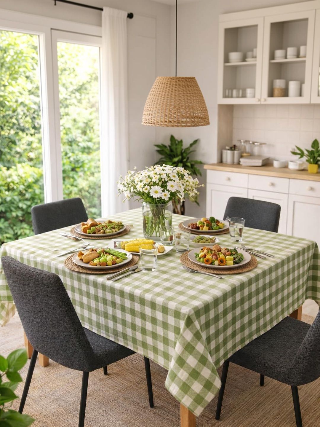 NESTERRA Green Floral 2-Seater Table Cover-picture-46