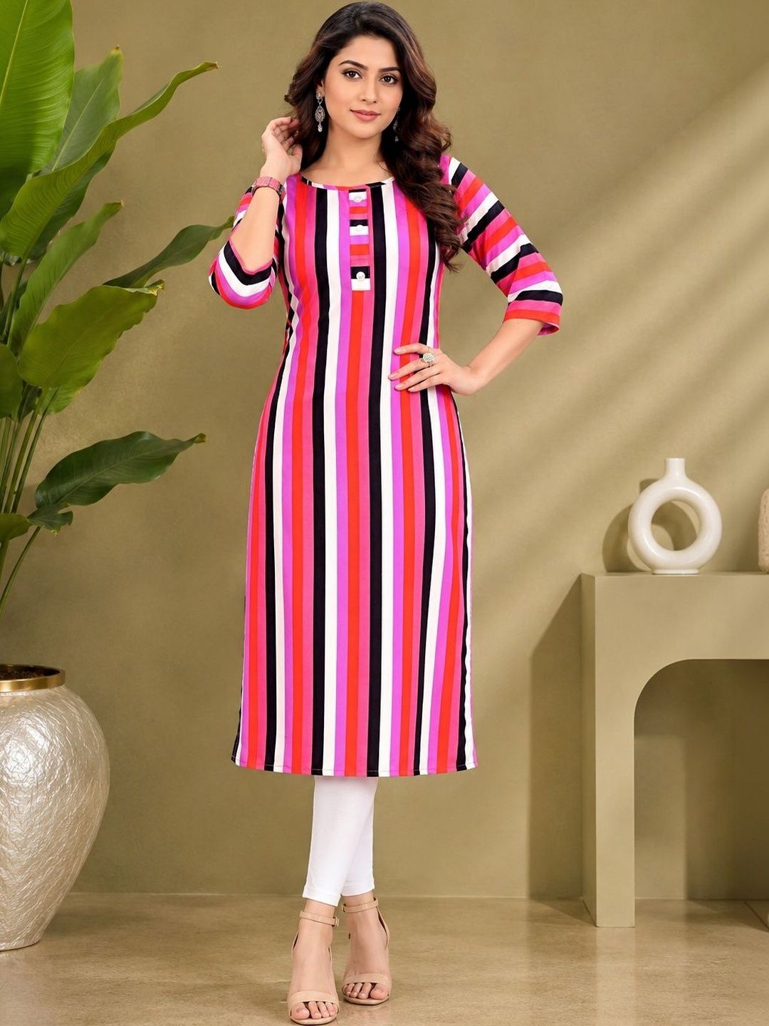 JANKHANA Women Printed Crepe Kurta-picture-2