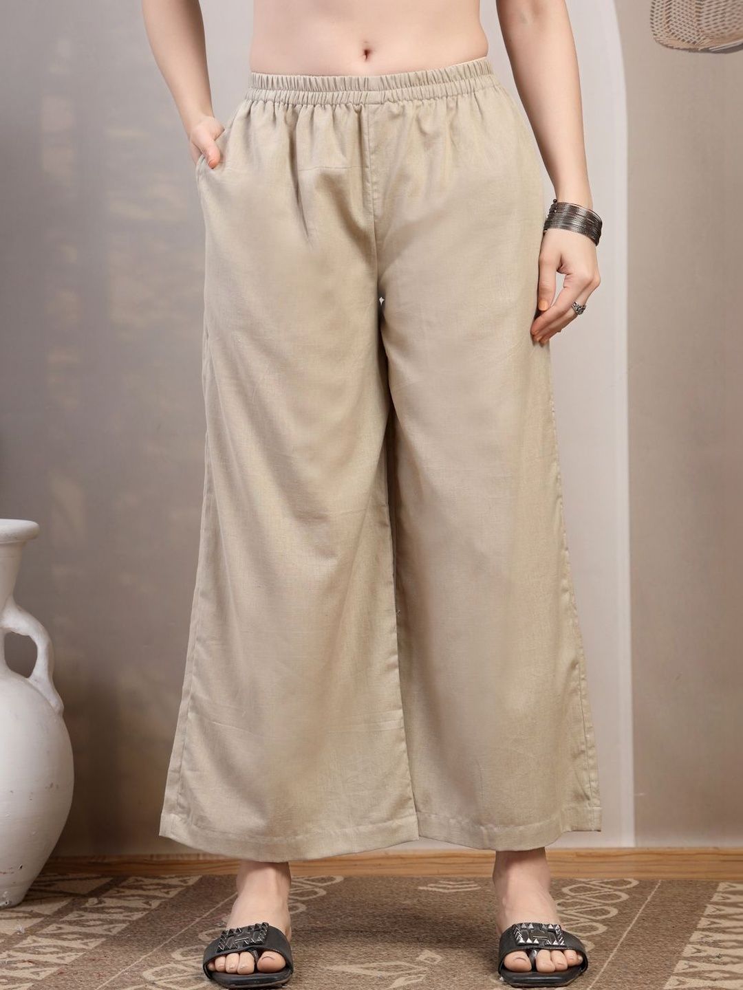 Sangria Straight Cropped Palazzos-picture-36