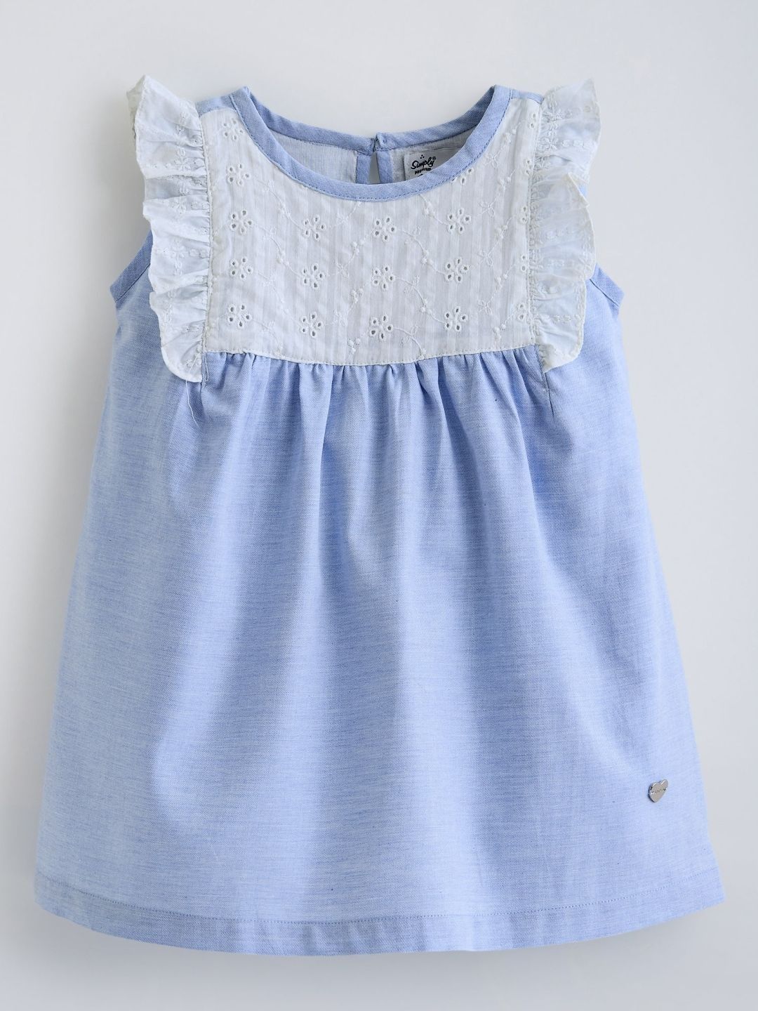 Hopscotch Schiffli Ruffled Cotton Casual Dress-picture-47