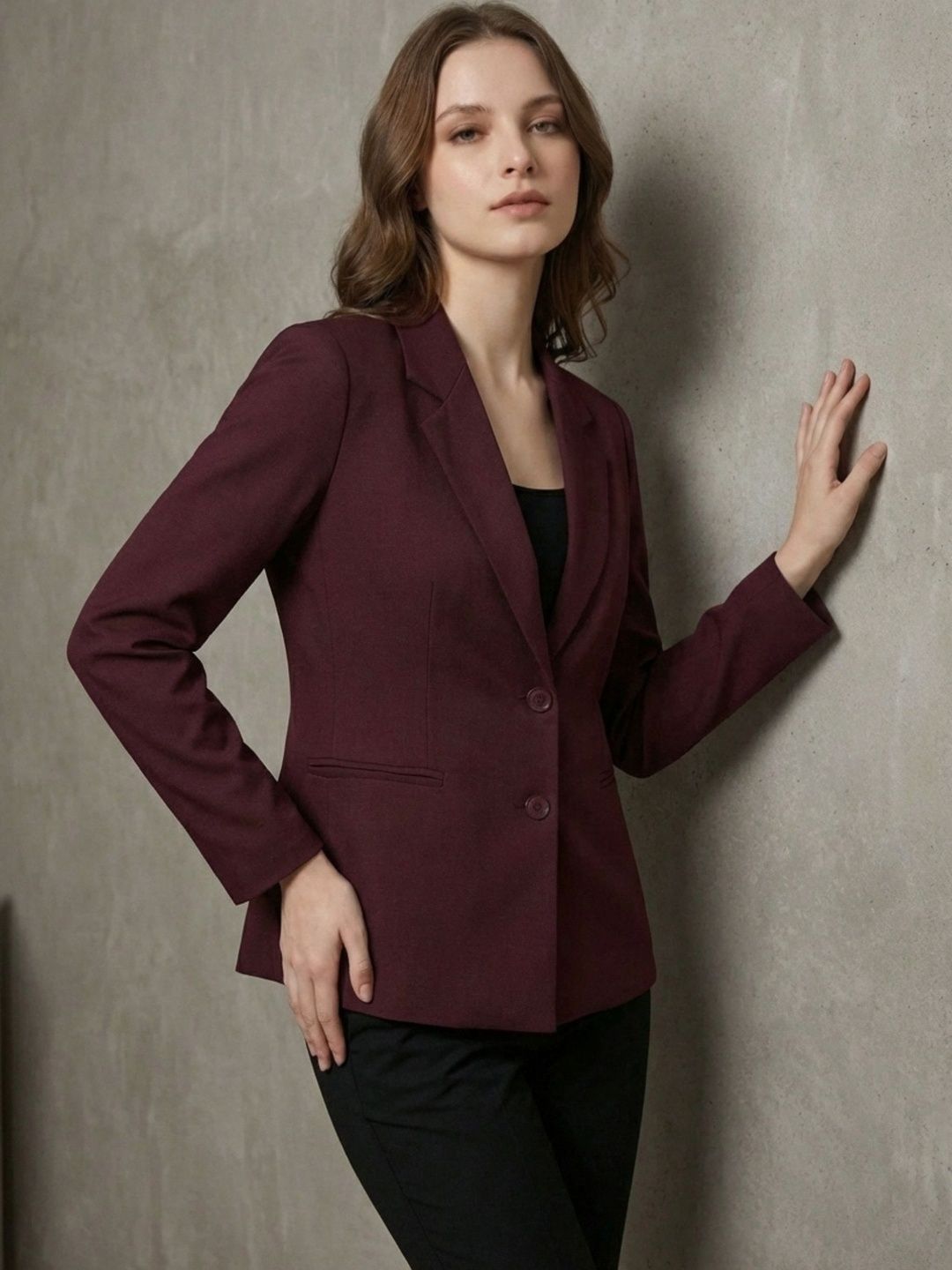 The Roadster Lifestyle Co Notched Lapel Single-Breasted Casual Blazers-picture-58
