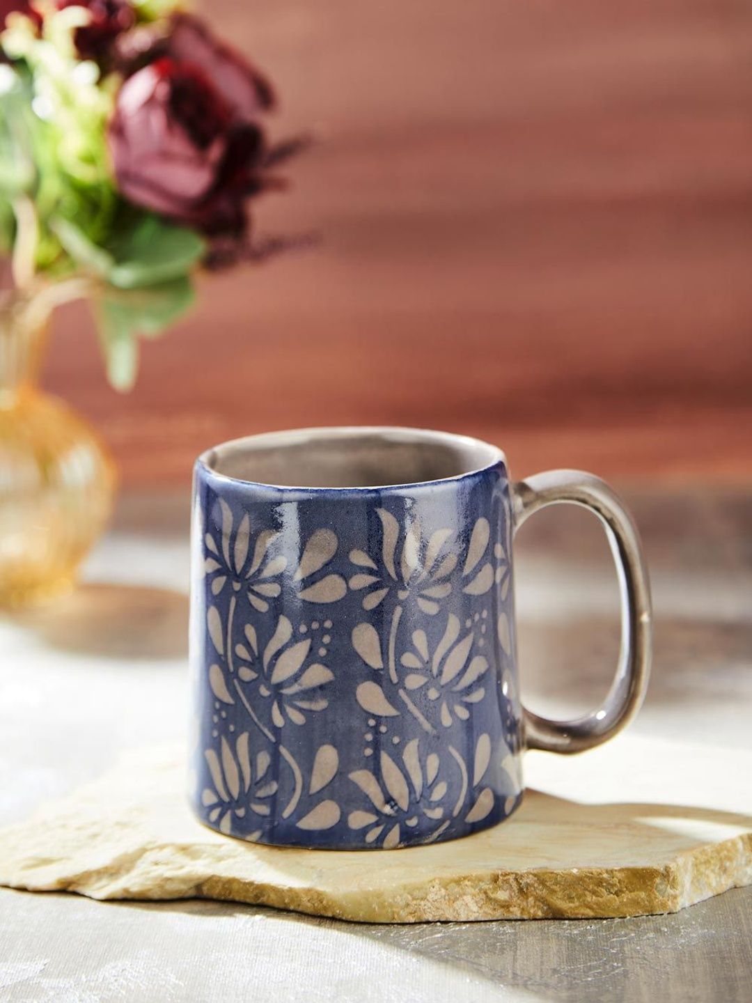 Fabindia Blue Printed Ceramic Glossy Mugs Set of Cups and Mugs-image-28