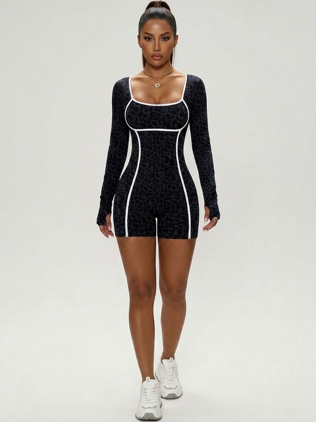 ENRIZZ Printed Square Neck Jumpsuit-picture-33