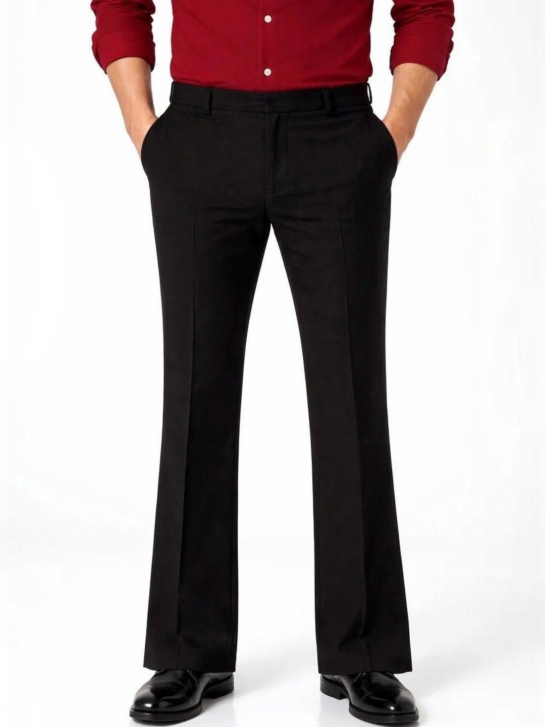 FOUR POCKETS Men Bootcut Formal Trousers-picture-10
