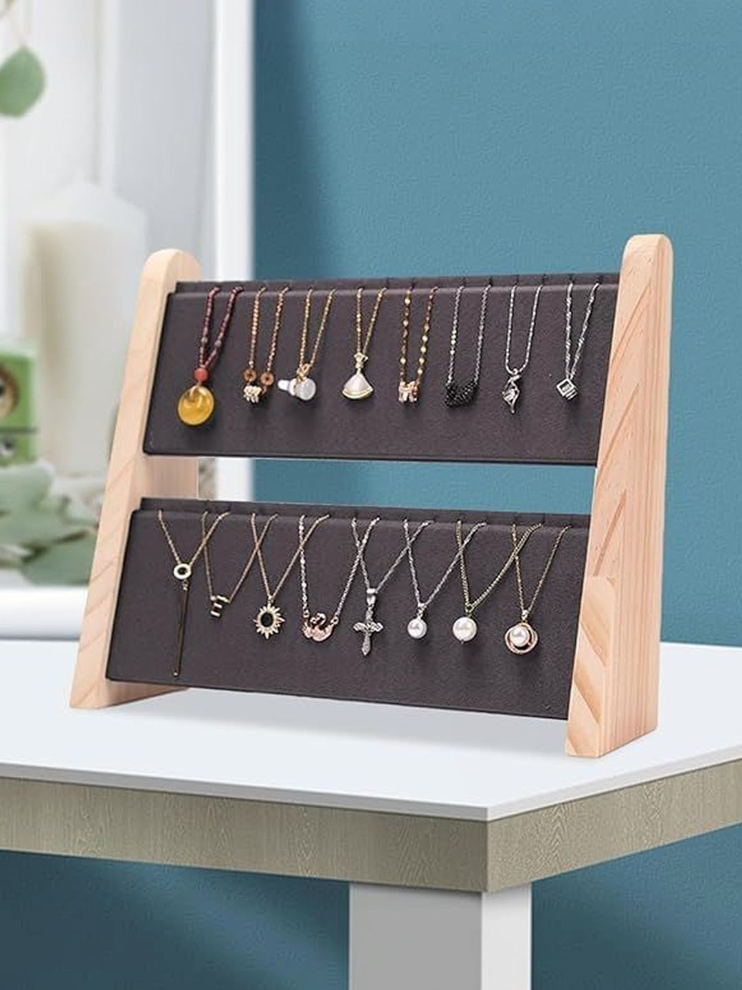 DOOR STEP SHOPPING Grey Regular Jewellery Organiser Organisers-image-32
