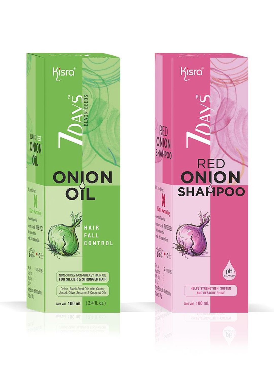 KISRA Set Of 2 Onion Hair Oil With Red Onion Shampoo - 100 ml Each-picture-25