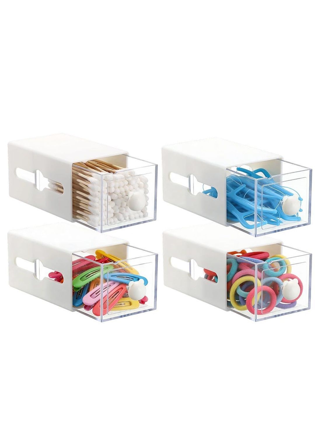 MAYCREATE White & White 4 piece Solid Plastic-picture-30