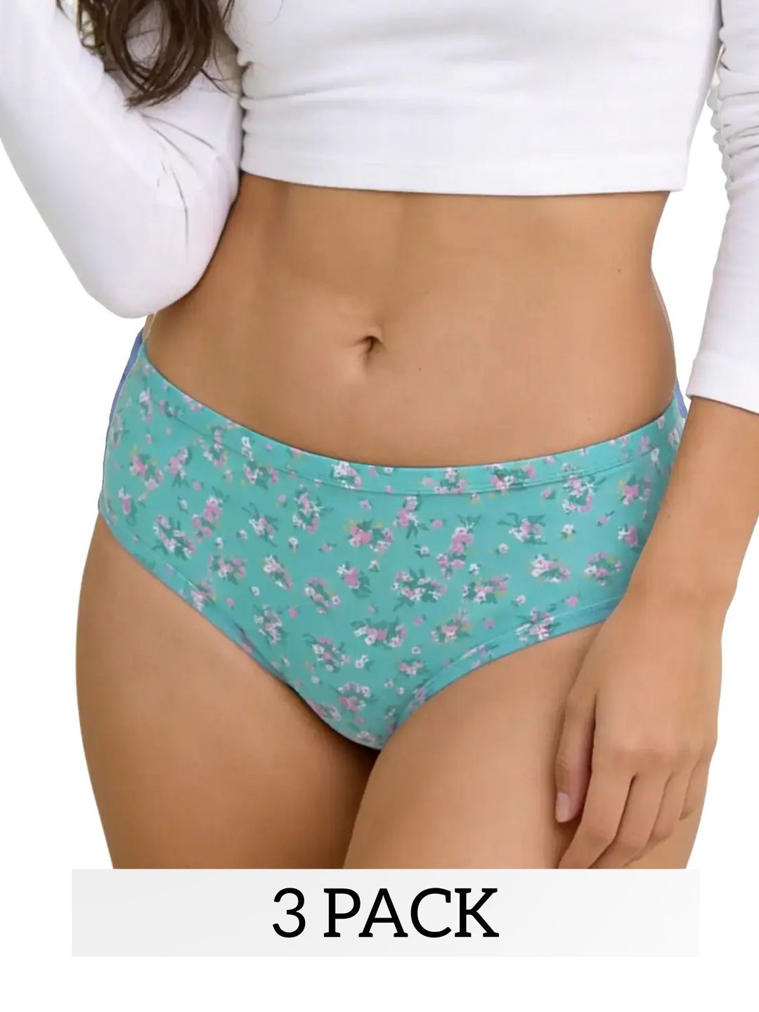 Alba Women Pack of 3 Printed Assorted Cotton Basic Briefs-image-11