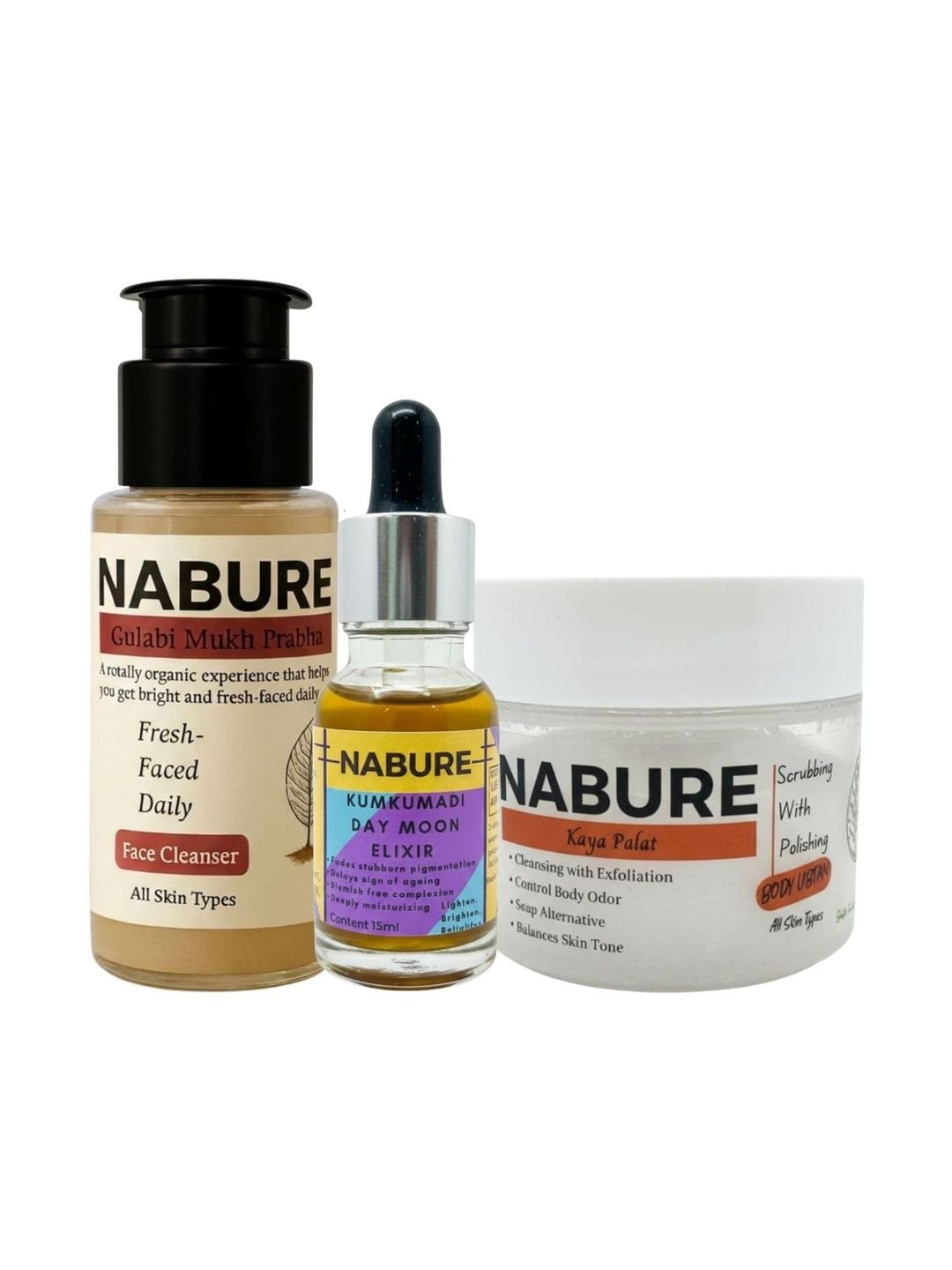 NABURE Set Of 3 Face Cleanser 28 g, Body Ubtan 50g & Kumkumadi Face Serum 15ml-image-47