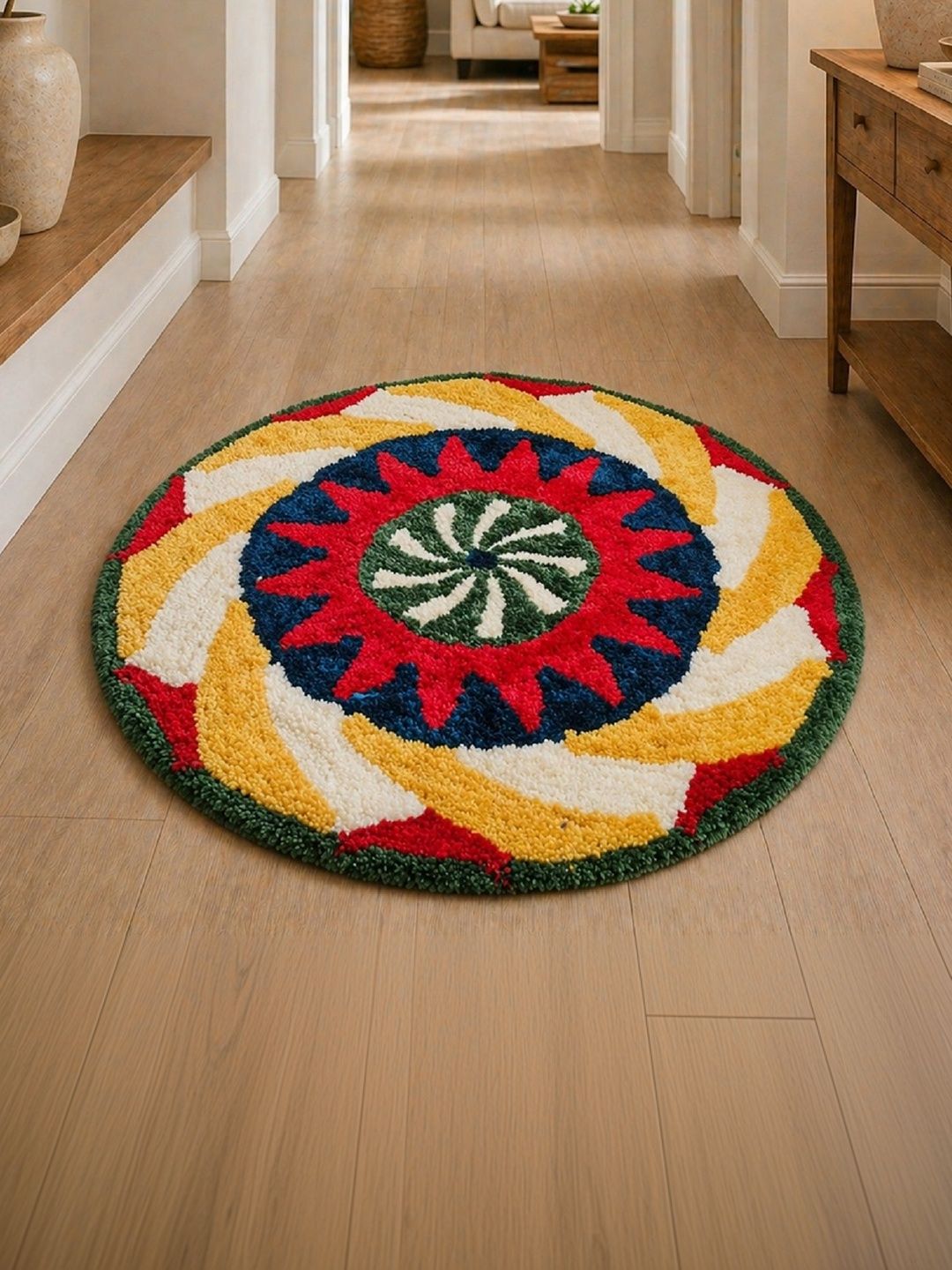 AaHo Decor Red & Yellow Printed Anti-Slip High Absorbent Doormats-picture-57