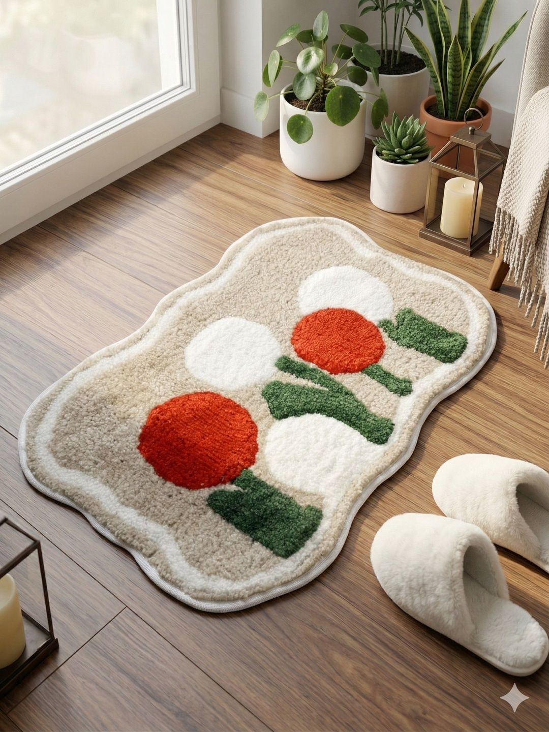 AaHo Decor Beige & White Anti-Slip High Absorbent Floor Mat-picture-19