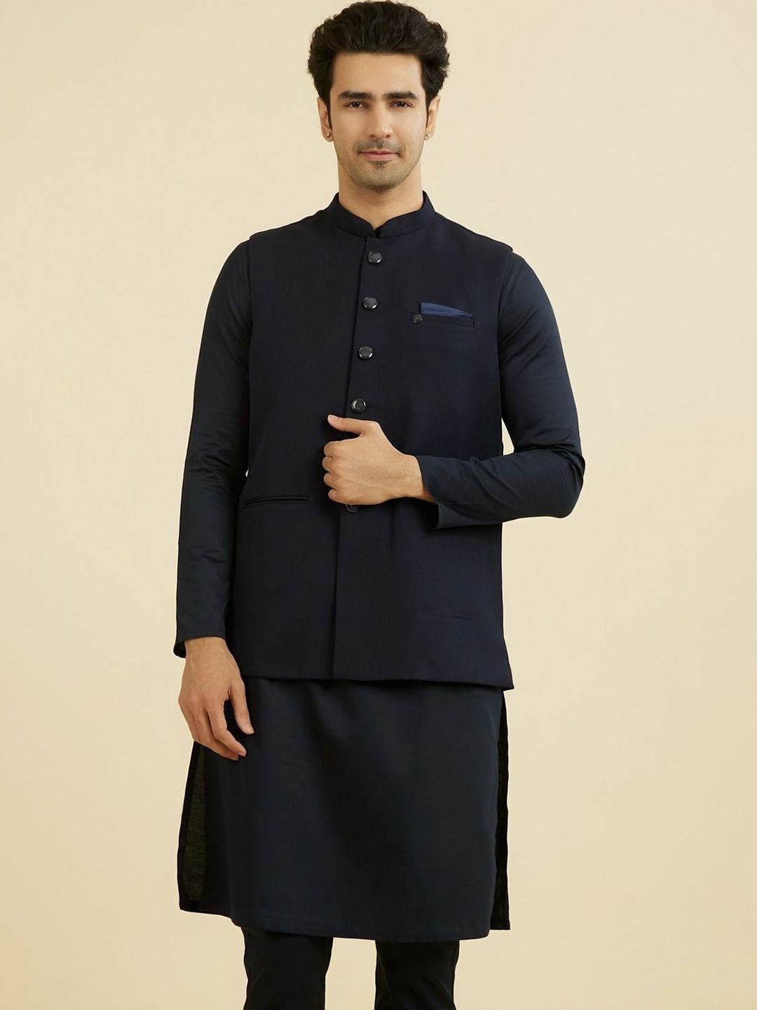 Manyavar Mandarin Collar Nehru Jackets-picture-34