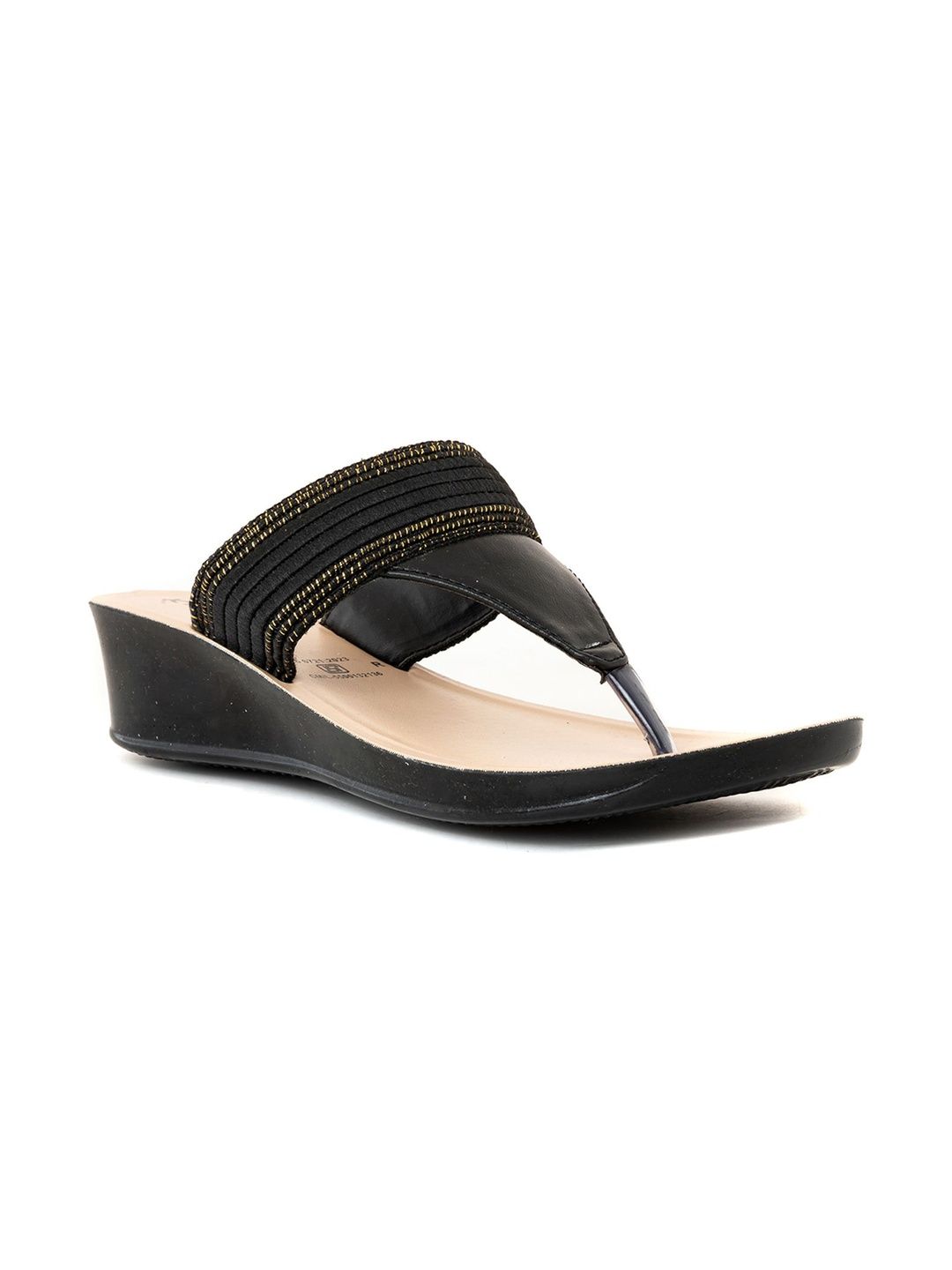 Khadims Textured Wedge Sandals-picture-18