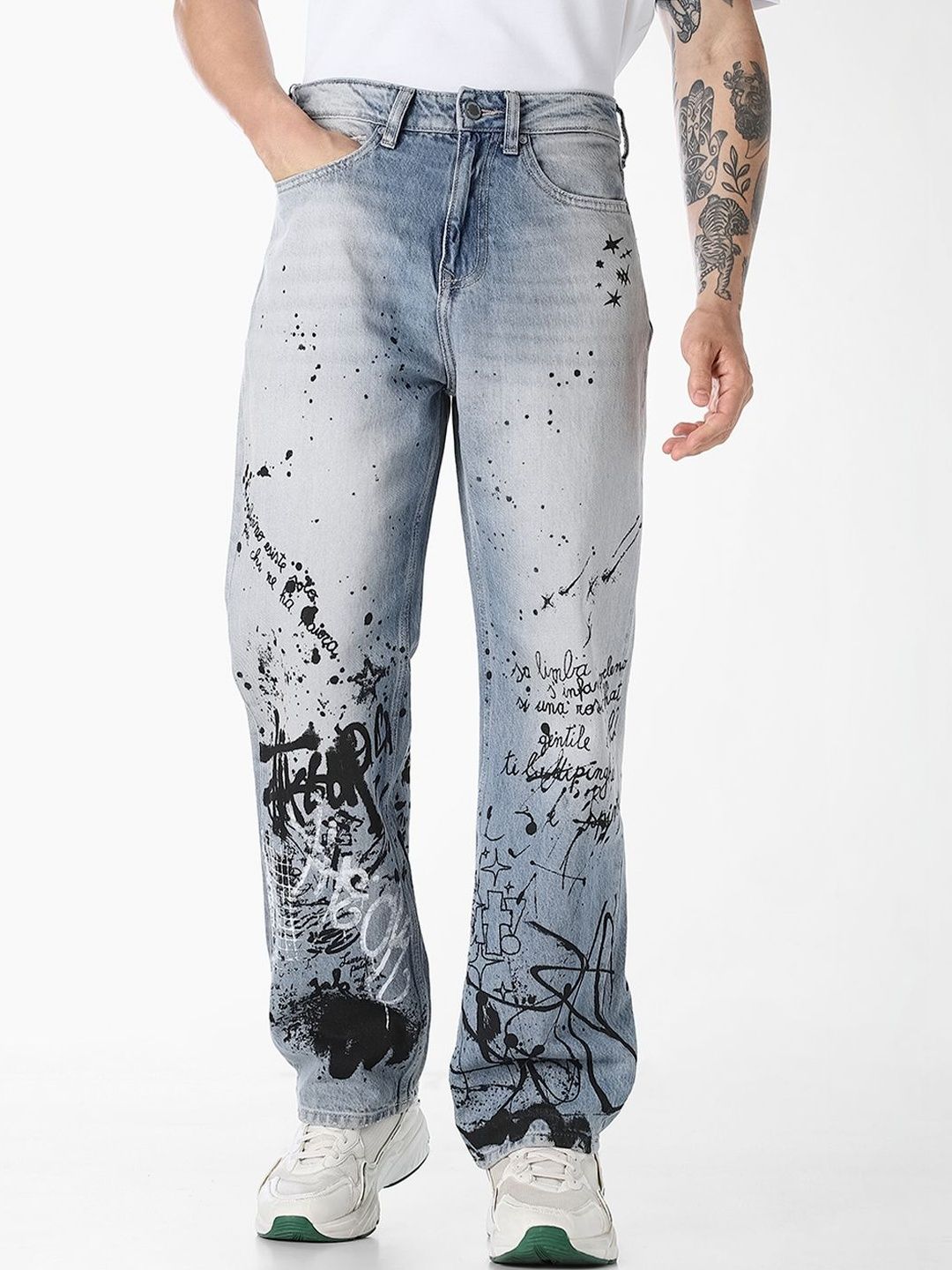 Jack & Jones Men Wide Leg Low-Rise Light Fade Jeans-picture-11