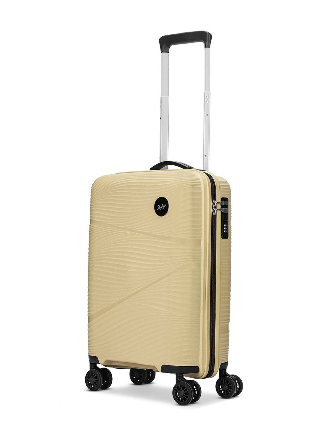Skybags Unisex Swirl Beige Cabin Small Hard Luggage 56 cm Trolley Bag with 8-Wheels-picture-17