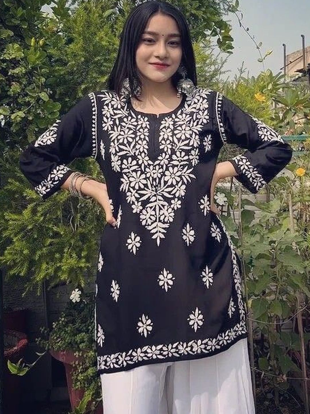 Anouk X fwd Floral Embroidered Chikankari Chikankari Kurti-picture-18