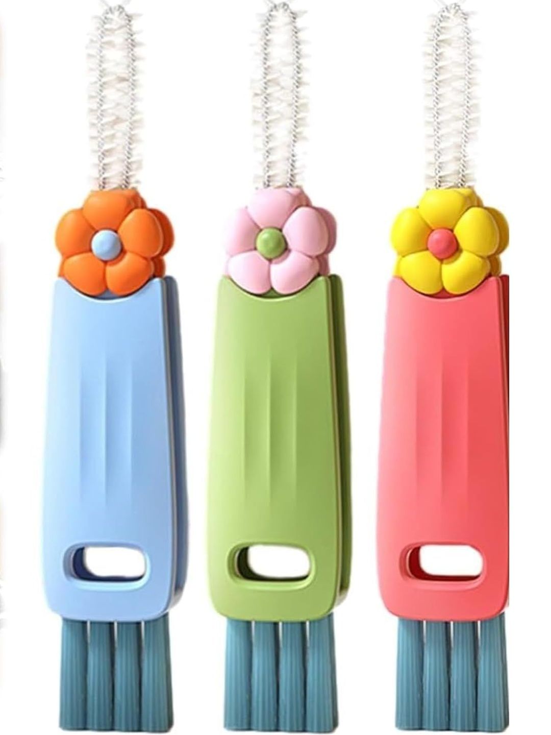 MAYCREATE Multicoloured & Multicoloured 3 piece Solid Plastic Bathroom Accessories-image-47