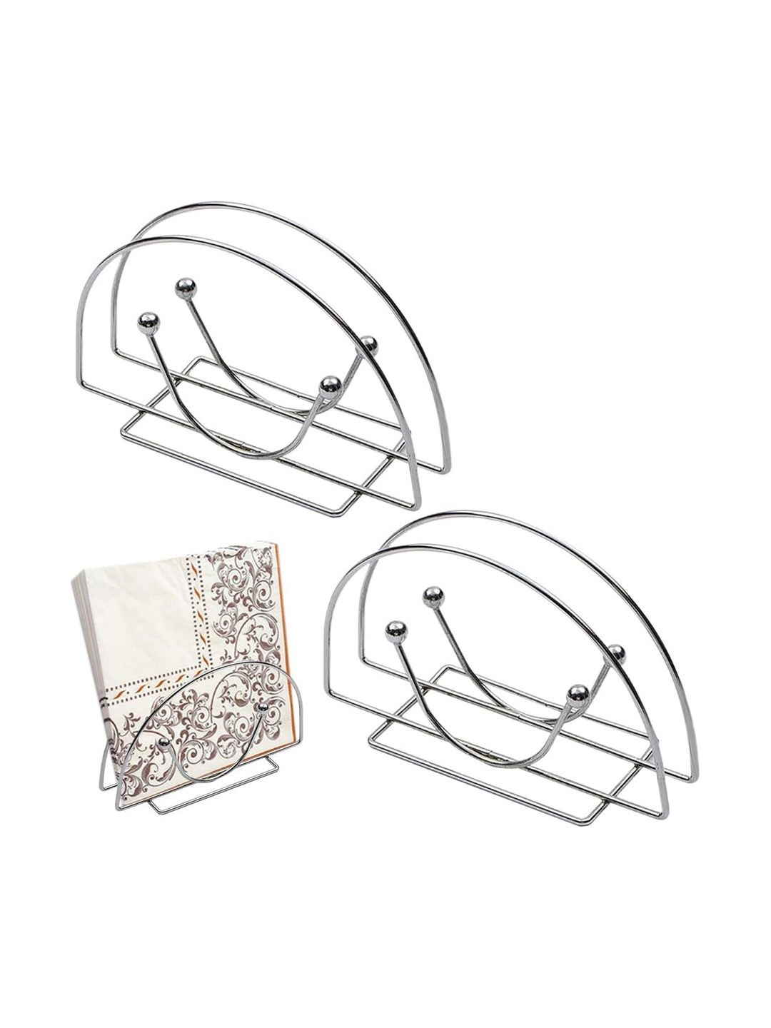 MAYCREATE Silver-Toned & Silver-Toned 2 piece Solid Iron-picture-25