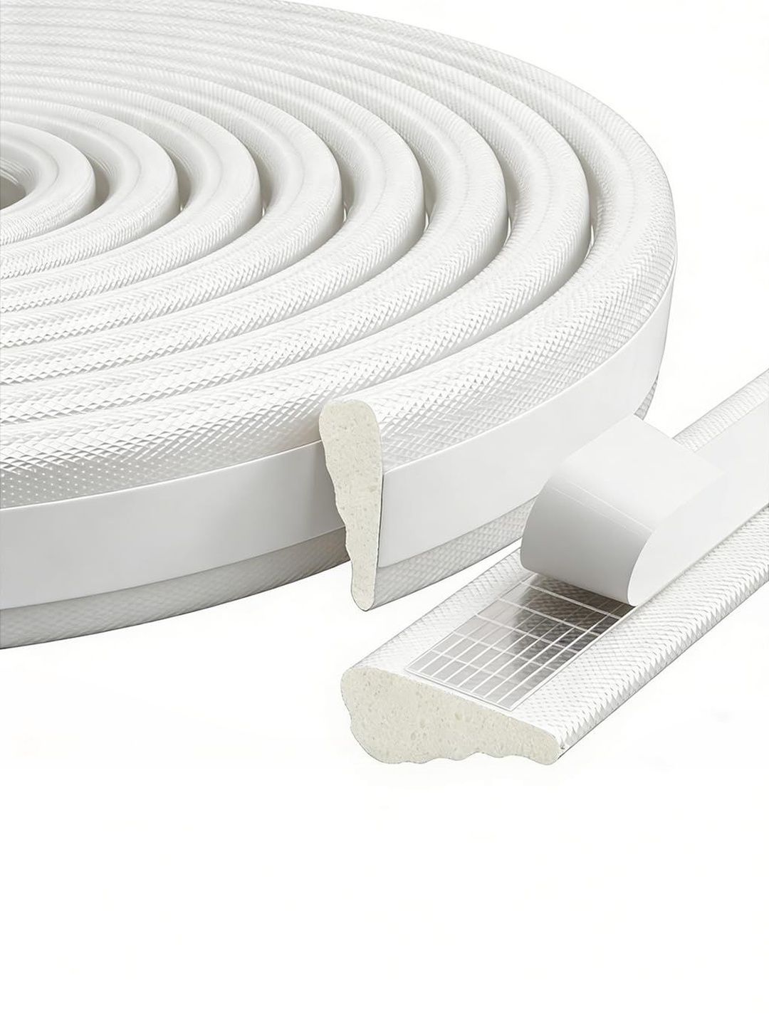 MAYCREATE White & White Textured Plastic Bathroom Accessories-picture-37