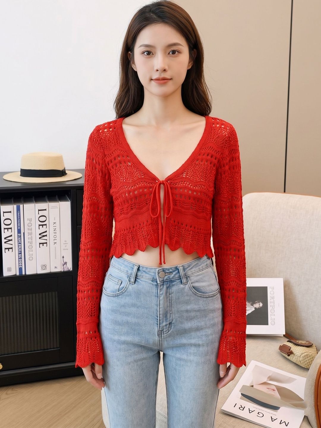 StyleCast x Revolte Women Crop Tie-Up Shrug-picture-19