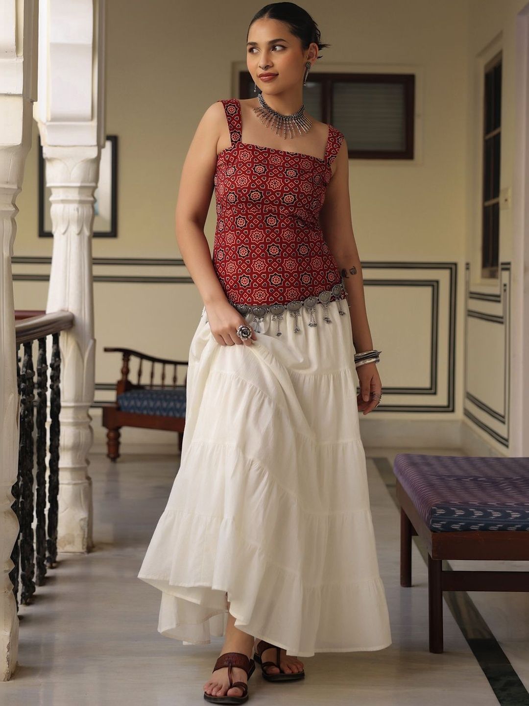 Anayna Print Ethnic Cotton Top view 5