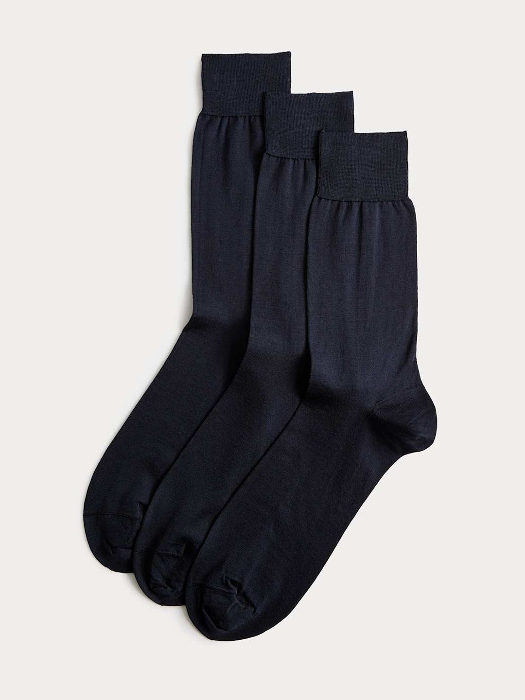 Marks & Spencer Men Pack of 3 Cotton Calf Length Socks-picture-41