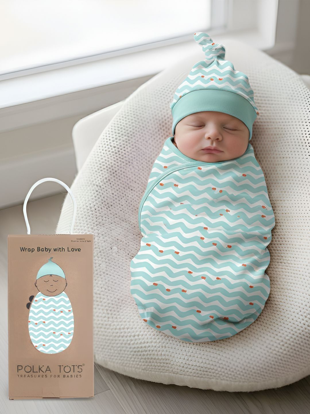 Polka Tots Blue & Turquoise Blue Geometric Blanket-picture-13