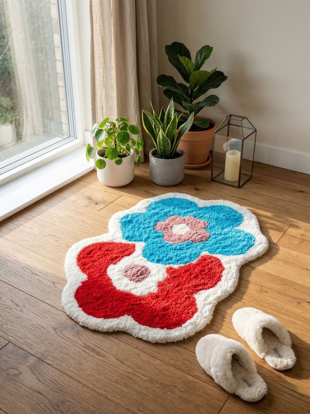 AaHo Decor Orange Color & White Anti-Slip High Absorbent Floor Mat-image-43