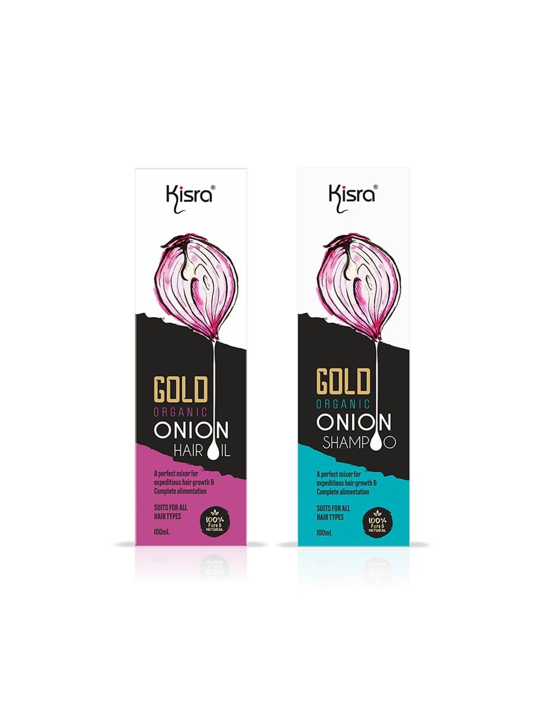 KISRA Set Of 2 Gold Organic Hair Oil & Shampoo - 100 ml Each-picture-32