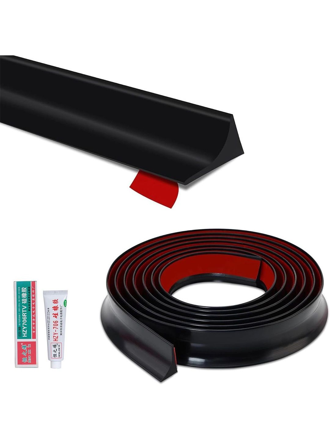 MAYCREATE Black & Black Solid Rubber Bathroom Accessories-image-19