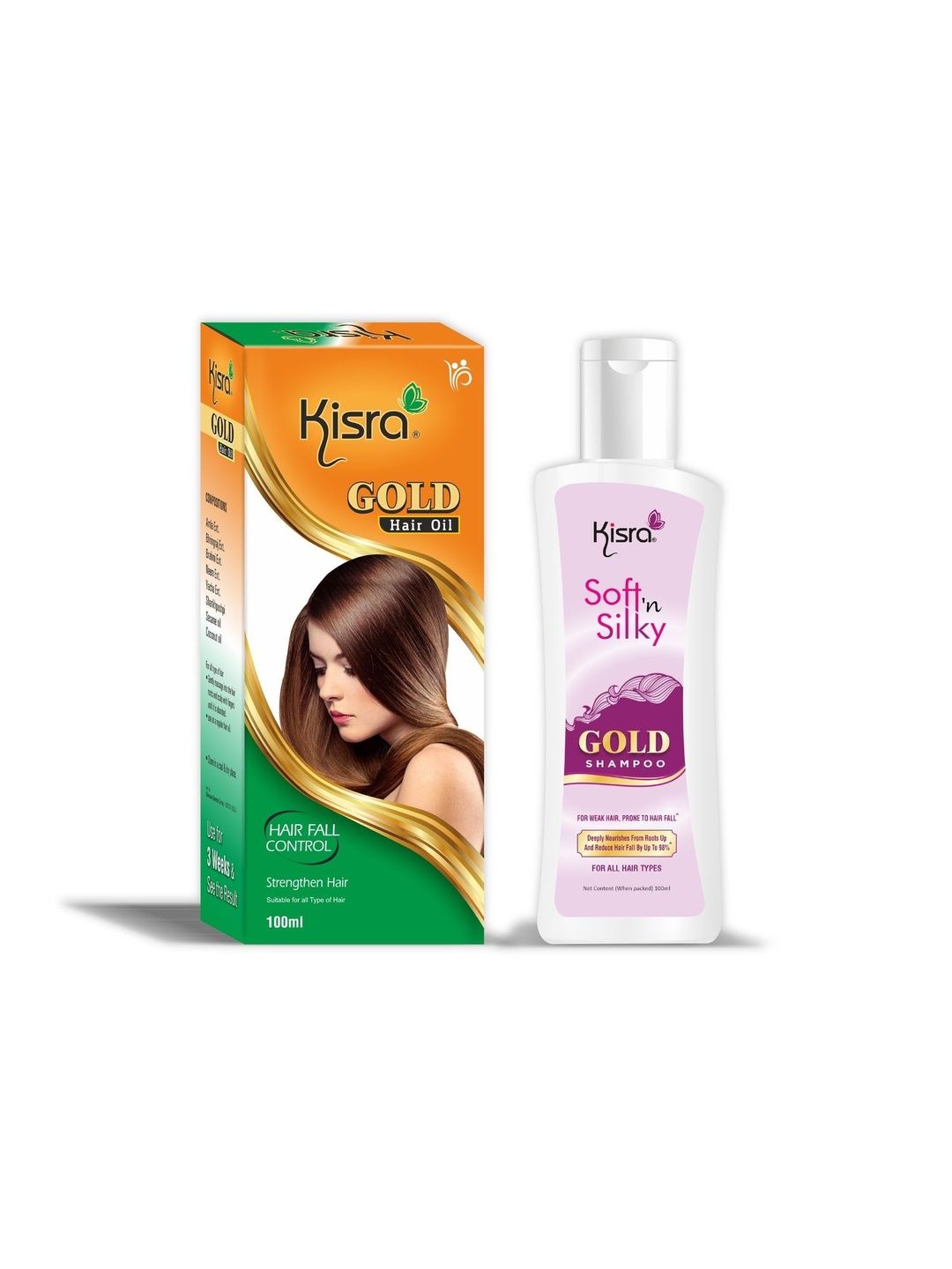 KISRA Set Of 2 Gold Hair Oil & Shampoo - 100 ml Each-picture-36