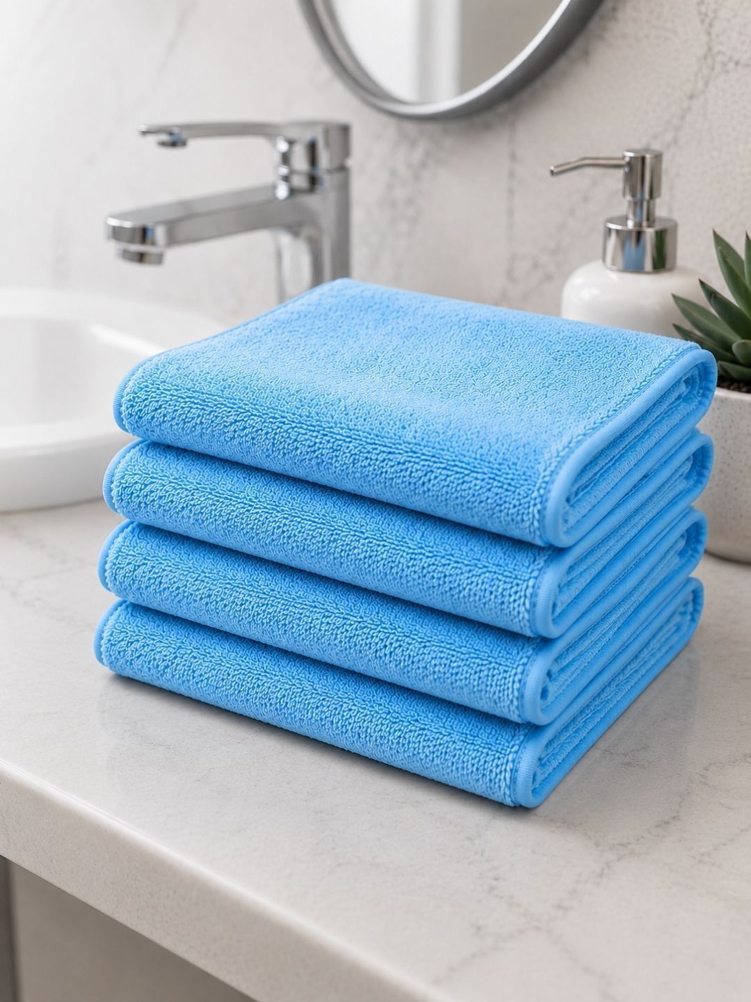Fezora Blue 4 Pieces Durable Hand Towel - 15 Inch-picture-40