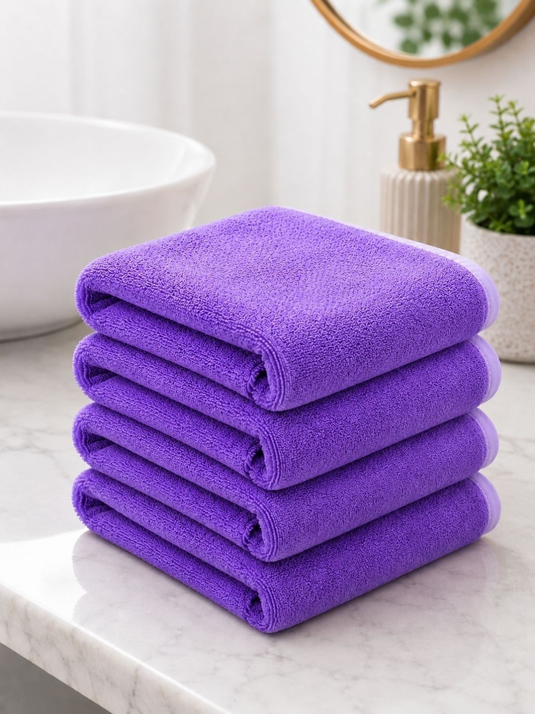 Fezora Purple 4 Pieces Durable Hand Towel - 15 Inch-picture-46