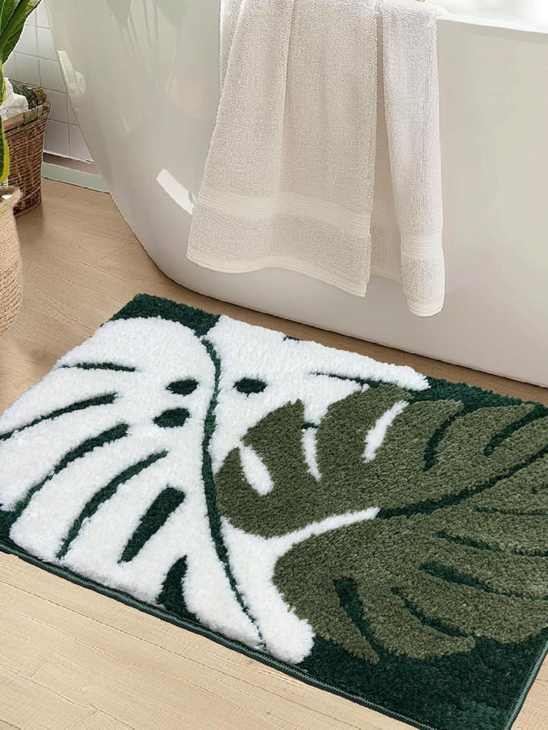 AaHo Decor Green & White Anti-Slip High Absorbent Doormats-image-49
