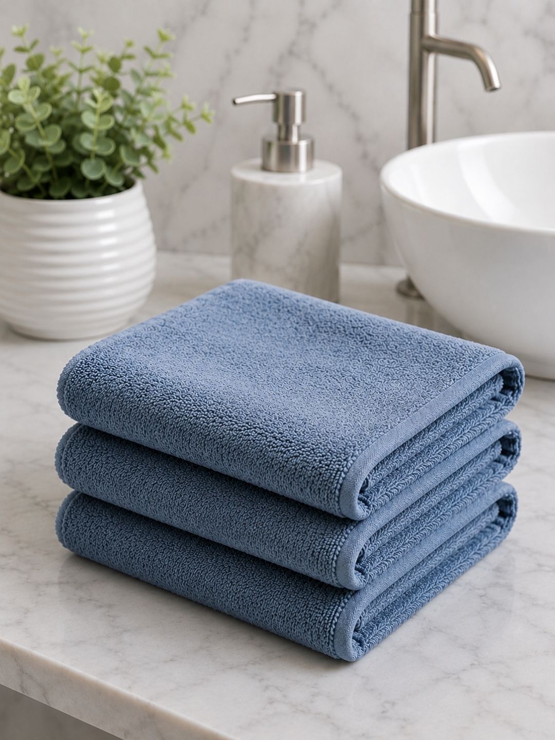 Fezora 3Pcs Grey Microfiber 500 GSM Hand Towels-image-24