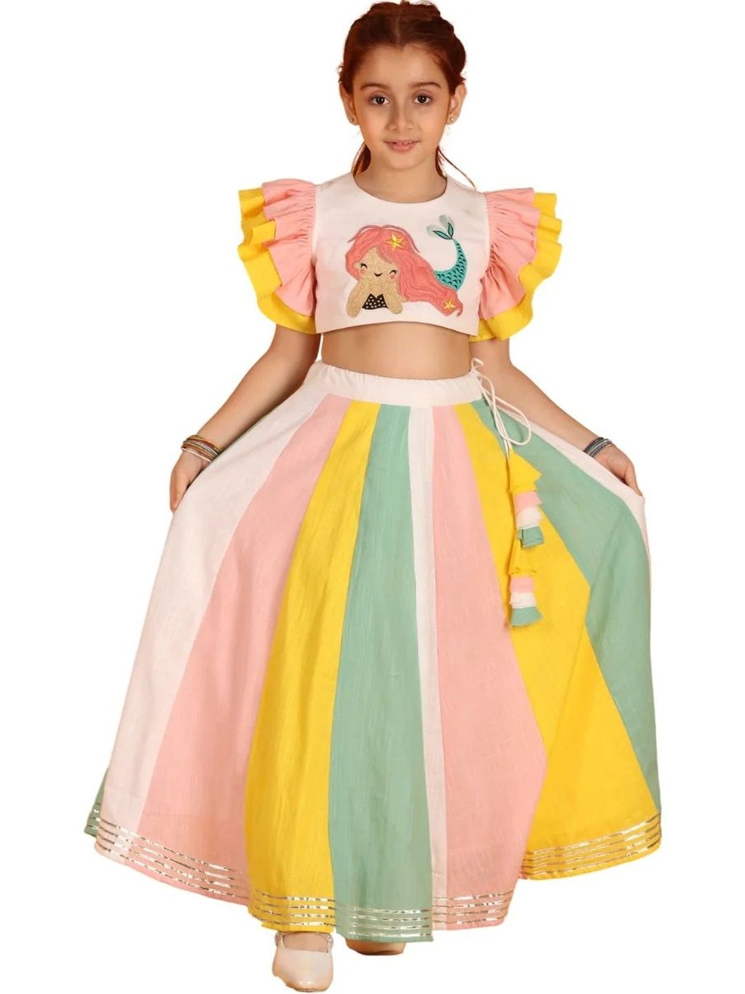 Jilmil Girls Embroidered Thread Work Ready to Wear Lehenga &-picture-15