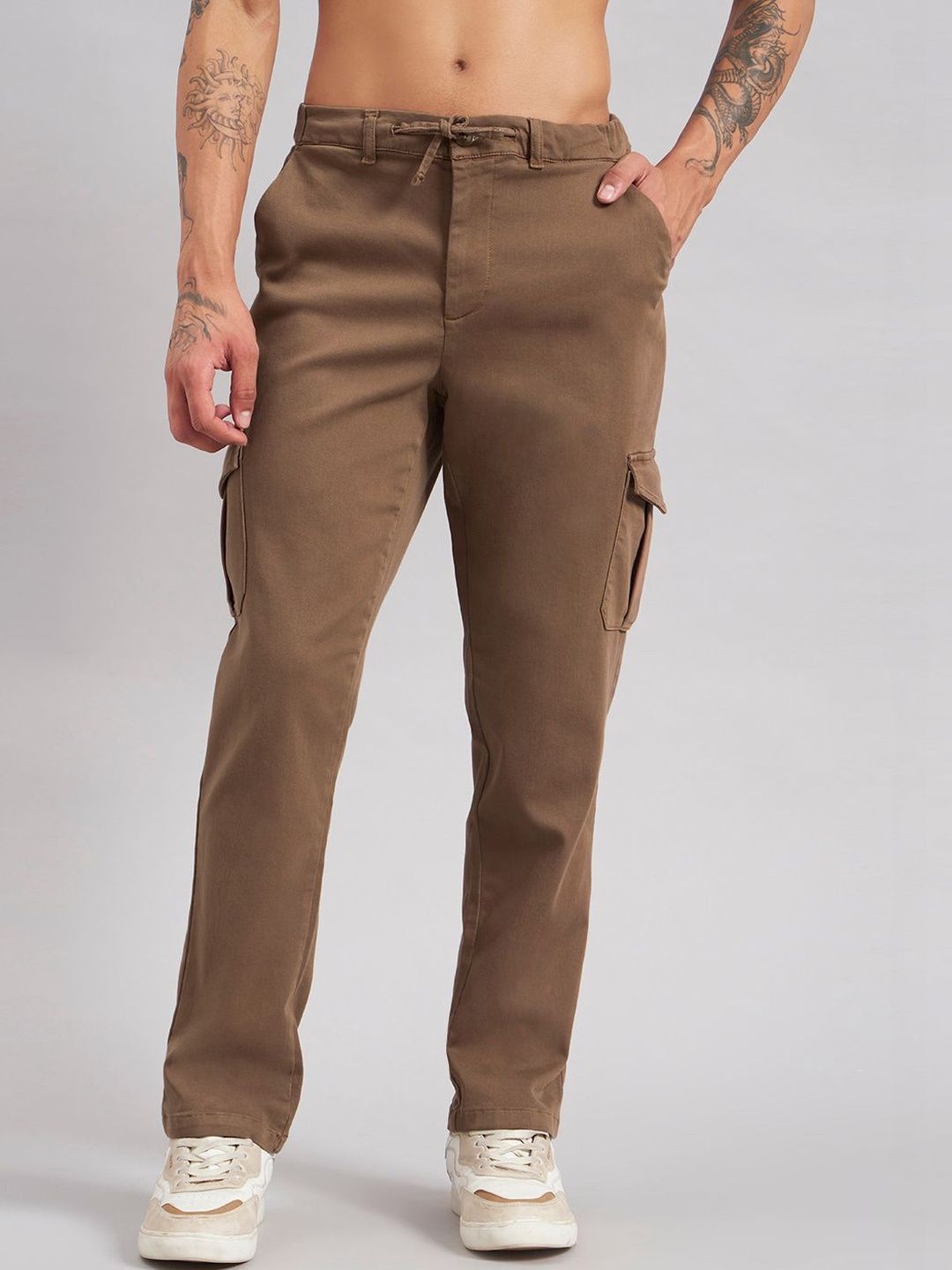 Sand Dunes Men Straight Fit Cargos Trousers-picture-11