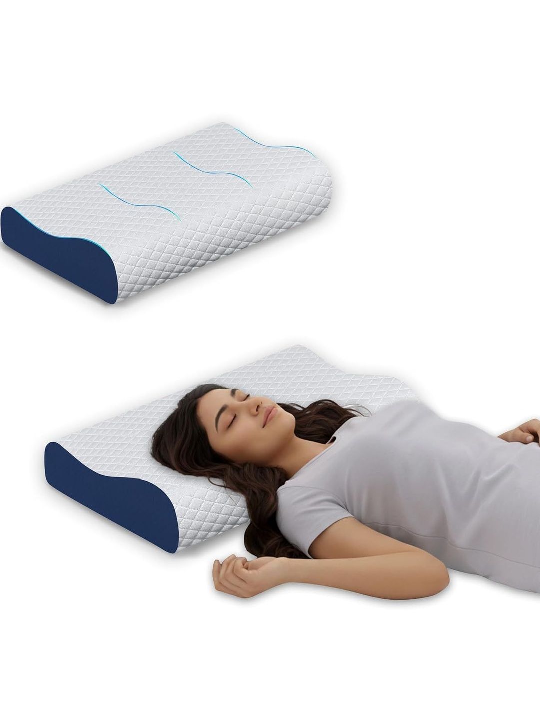 MASHUR FAB Transparent Memory Foam Filled Cotton Lightweight Pillow-picture-2