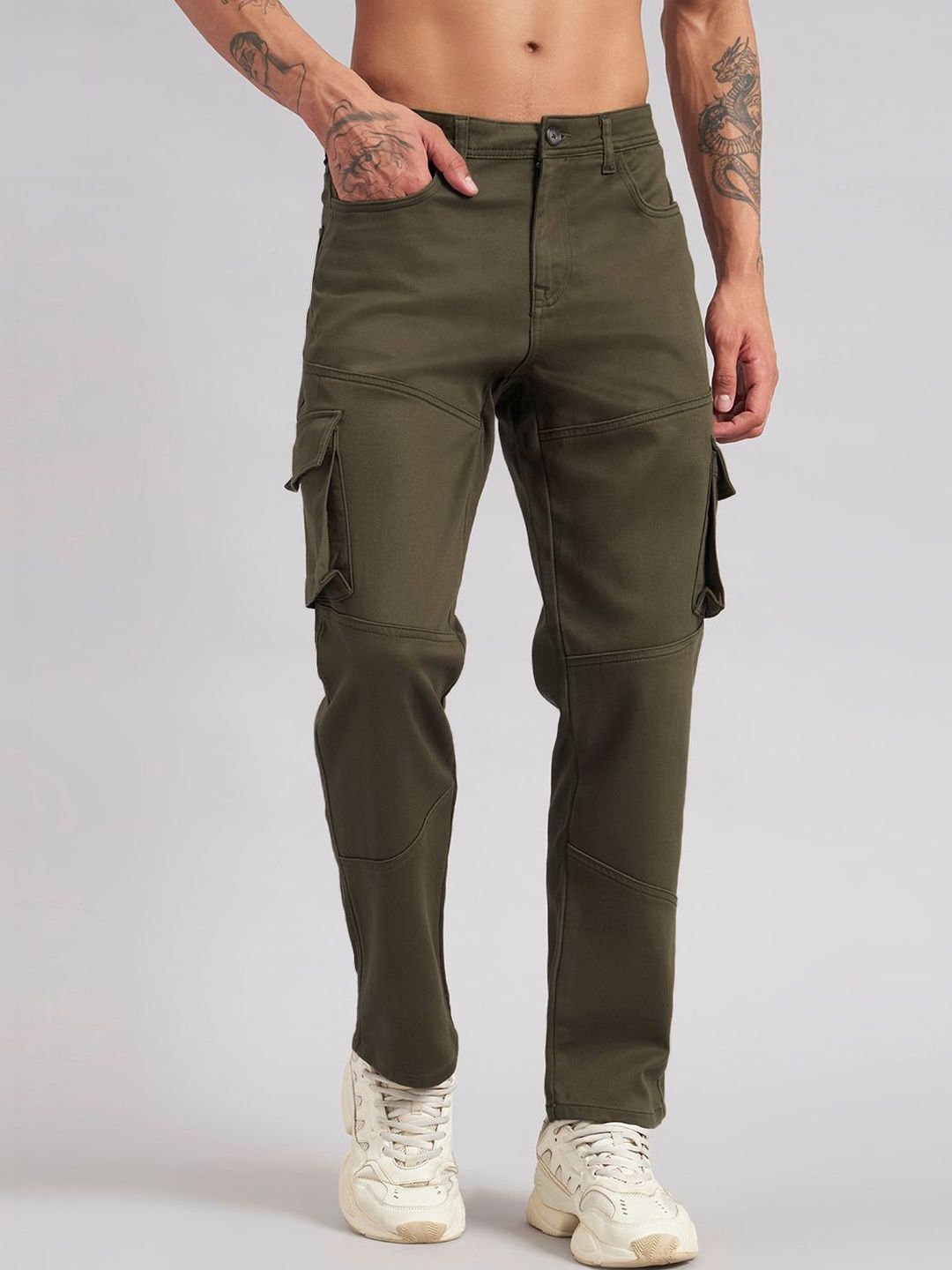 Sand Dunes Men Straight Fit Cargos Trousers-picture-48