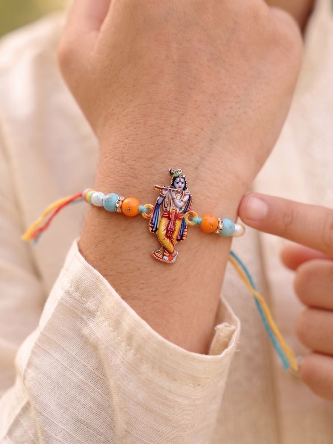 PANASH Krishna Shaped Kids Rakhi With Roli Chawal-picture-53