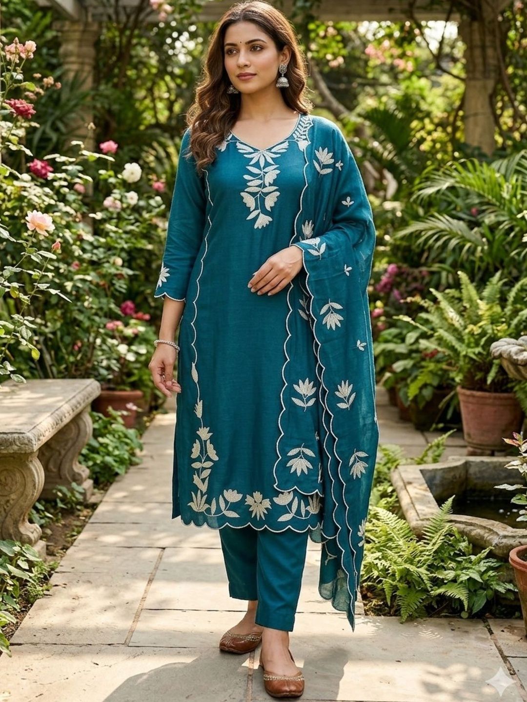 F 13 STUDIO Embroidered Pure Silk Unstitched Dress Material-picture-16